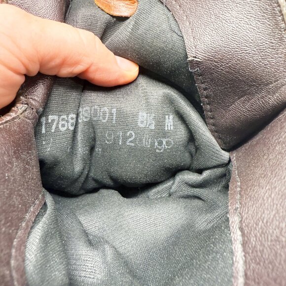 Vintage Dingo Deep Mahogany Brown Leather Slouchy Western Boots Size 8.5 Pull On - Picture 7 of 9